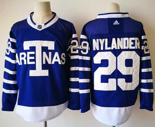 Adidas Maple Leafs #29 William Nylander Blue Authentic 1918 Arenas Throwback Stitched NHL Jersey - Click Image to Close
